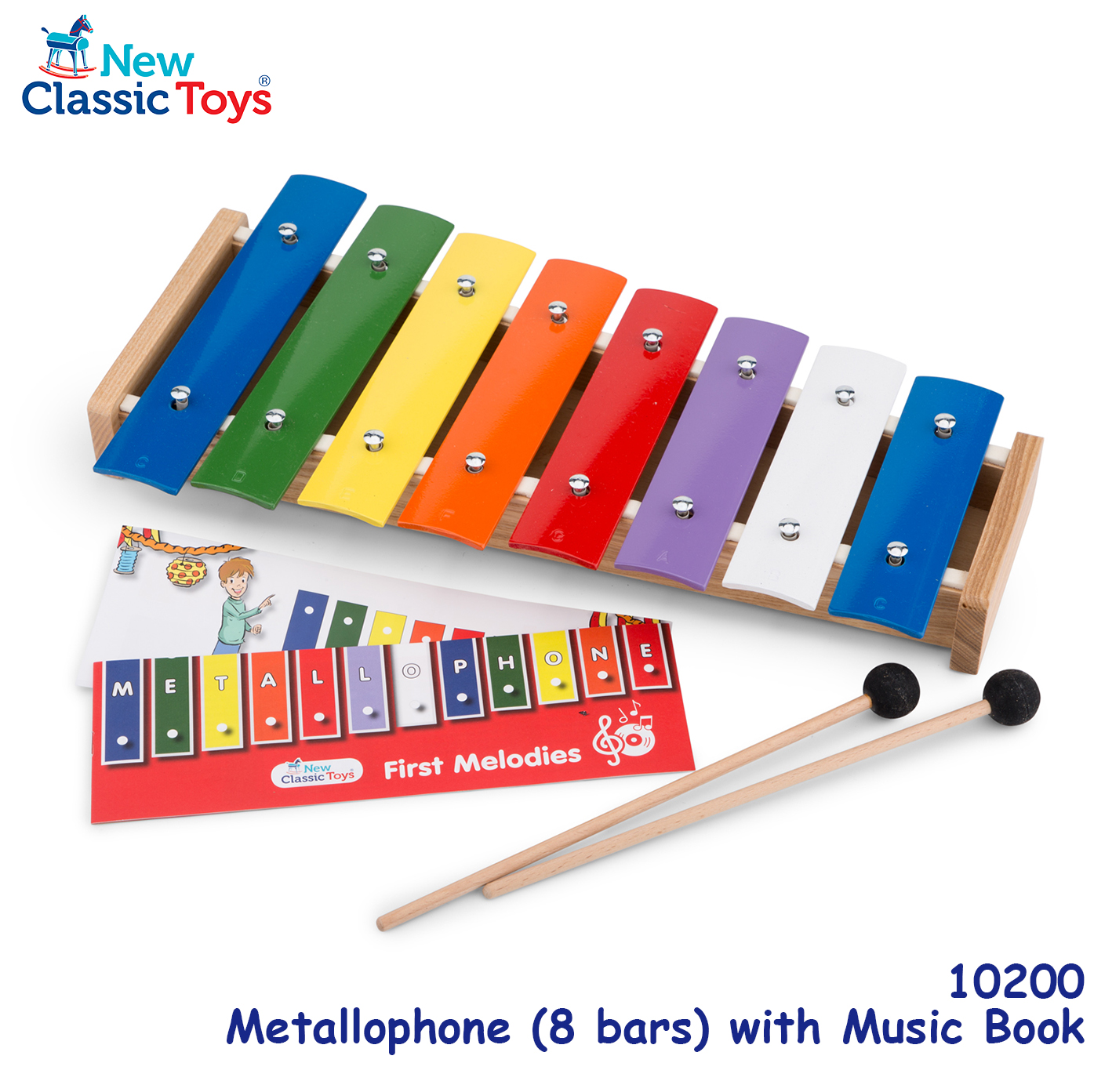 New Classic Toys-Melodies【最新彩色8音鍵敲擊鐵片琴連琴譜10200】 – LEARNING KINETICS 官方網站– Vespa / New Classic Toys / Nutcase 玩具香港總代理